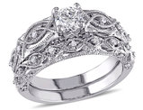 3/4 Carat (ctw H-I, I2-I3) Diamond Engagement Ring & Wedding Band Set in 10K White Gold